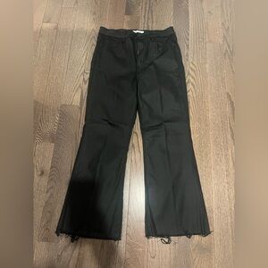 HIDDEN Black Flared Coated Denim Pants